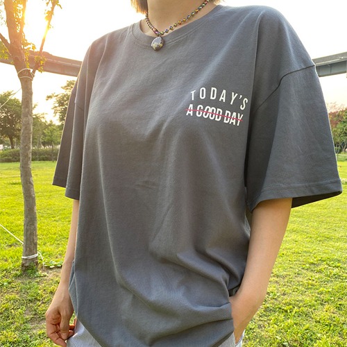 투데이즈 오버핏 티셔츠 (CHARCOAL)