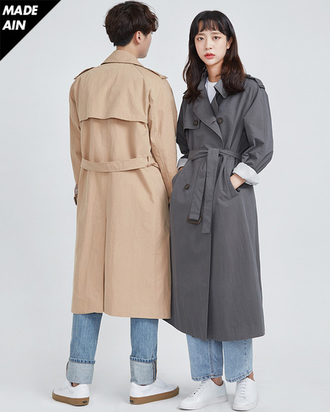 FRESH MORE over trench coat ( CHARCOAL )
