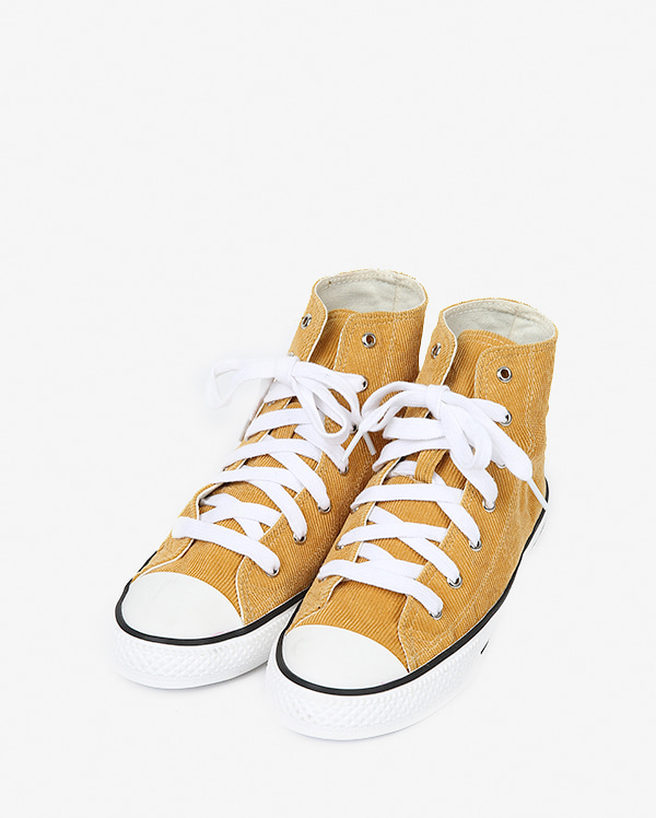 corduroy high canvas sneakers (230-250)