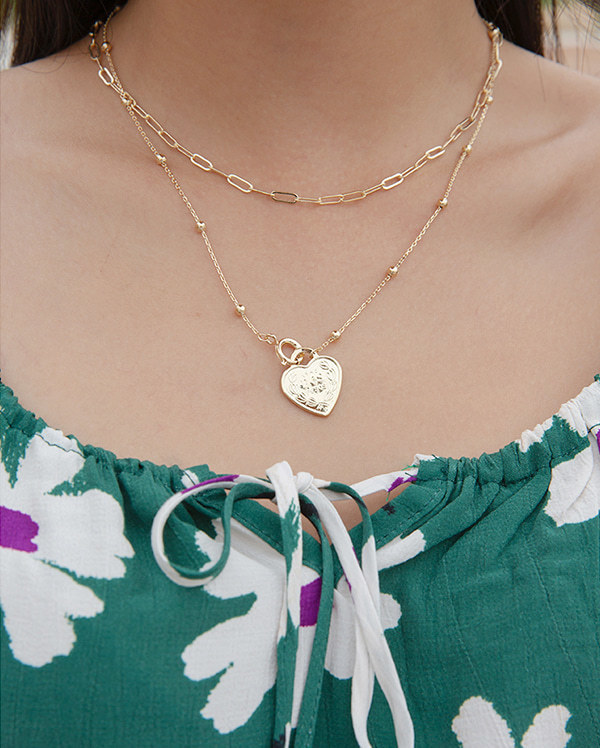 heart layered necklace