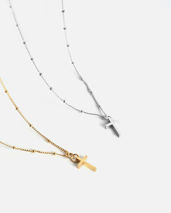 dotted simple cross necklace