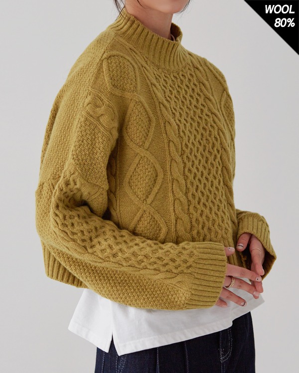 mellow mood wool crop knit