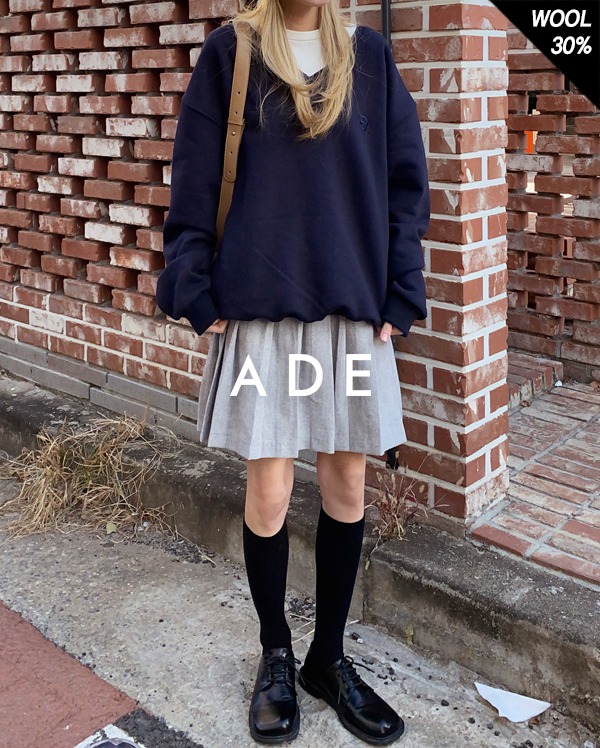 winter pleats wool mini skirt (s, m)