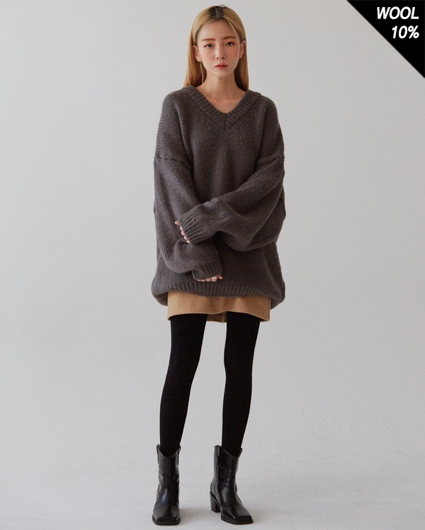 think v-neck wool knit