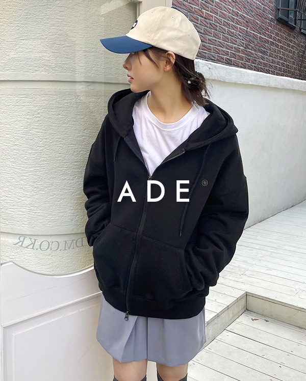 new basic over fit hood zip-up