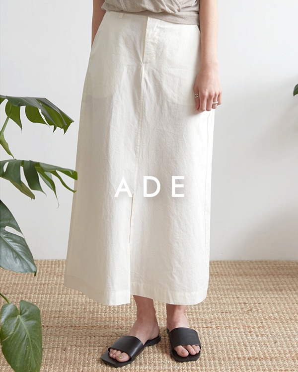 front slit cotton skirt (s, m)