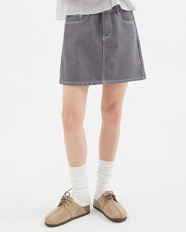 gray stich skirt