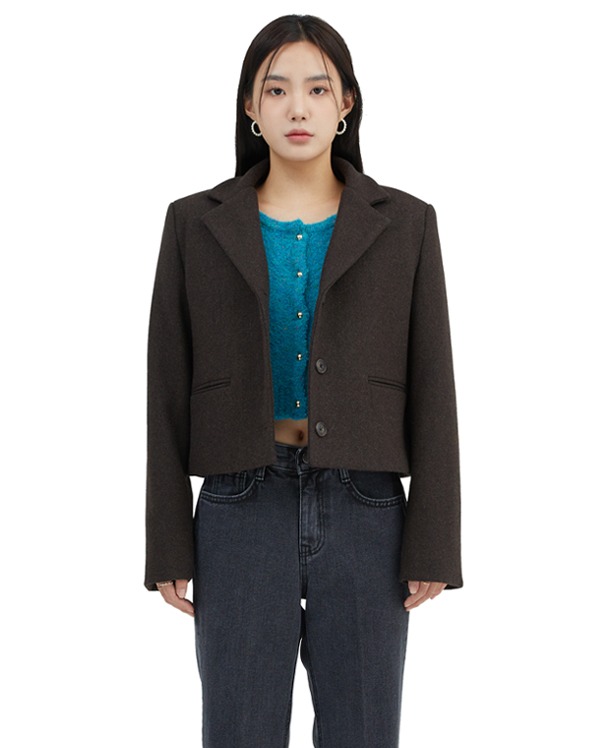 Wool crop jacket