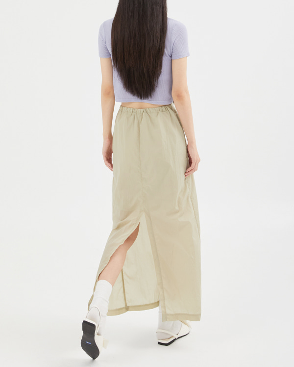 glossy long skirt
