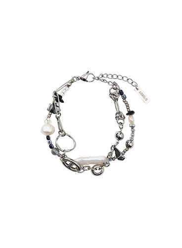 Fresh Water Pearl Layered Bracelet [SILVER] - AJOBYAJO