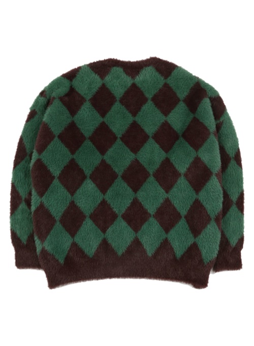 Harlequin Check Oversized Sweater [Green]