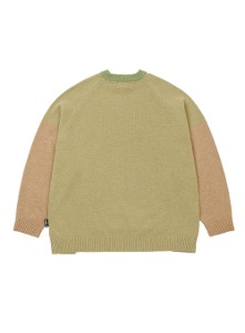 Tri Color Mixed Sweater [MUSTARD]