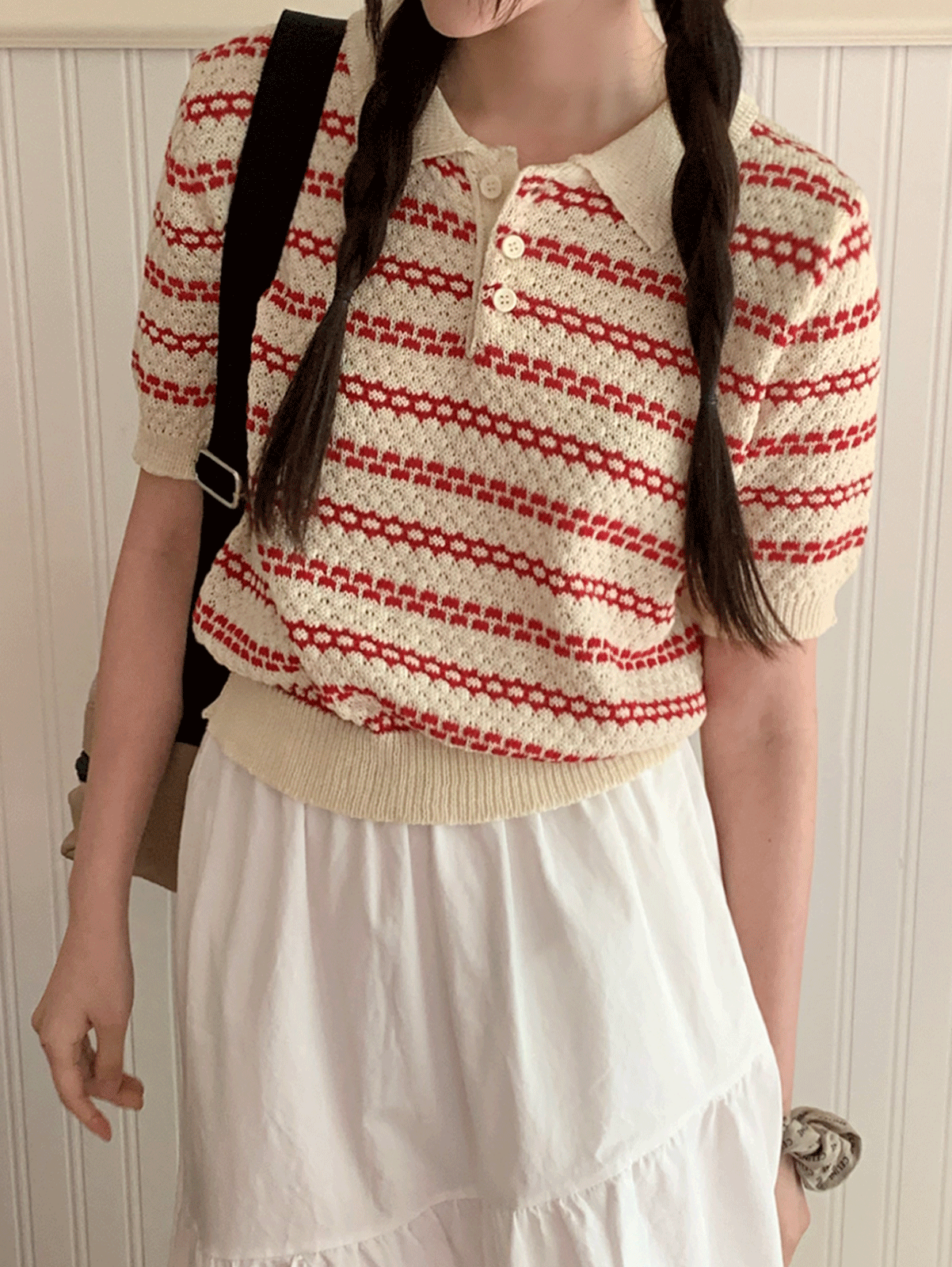 roin stripe knit (red)