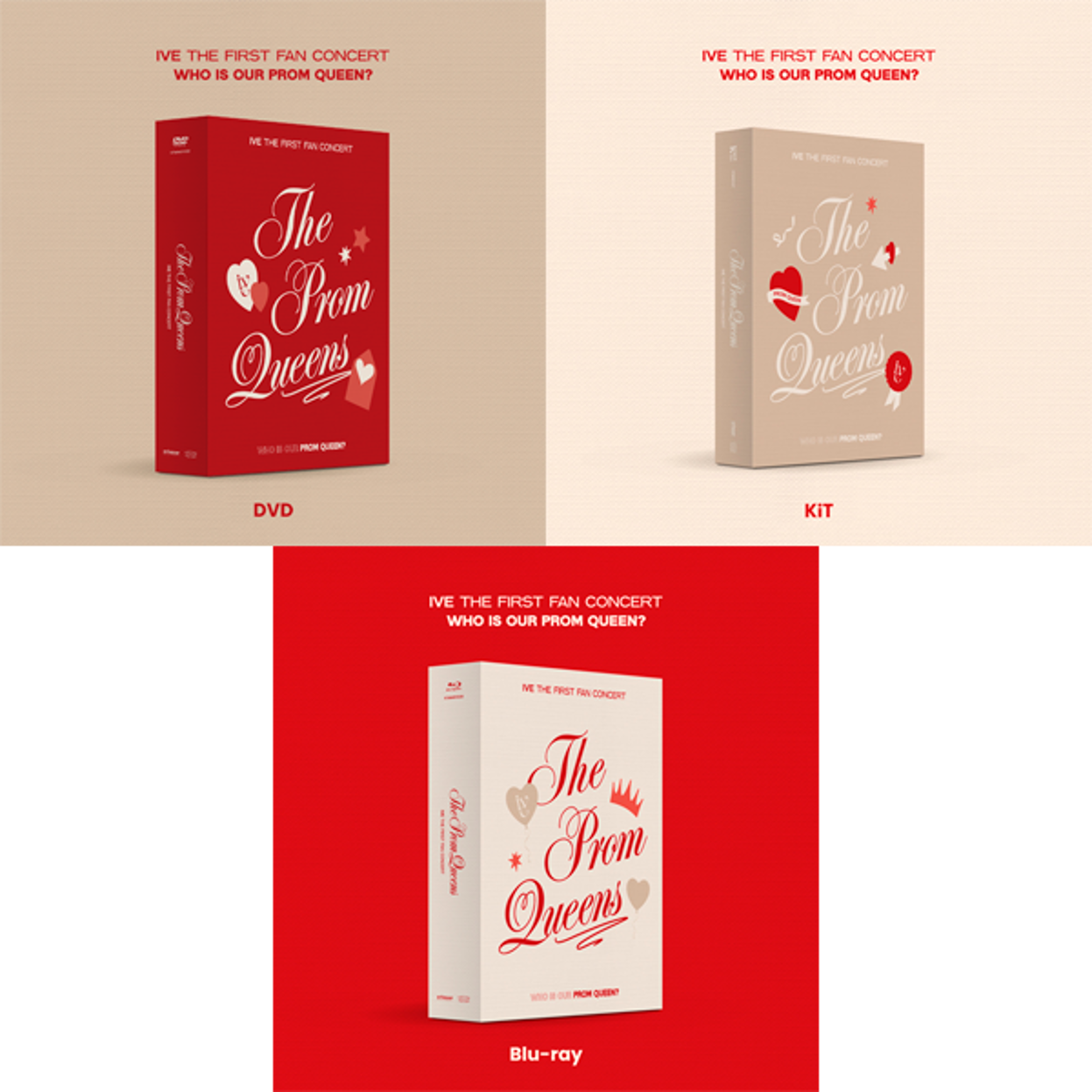 [3SET] 아이브 (IVE) - IVE THE FIRST FAN CONCERT [The Prom Queens] DVD + KIT VIDEO + Blu-ray