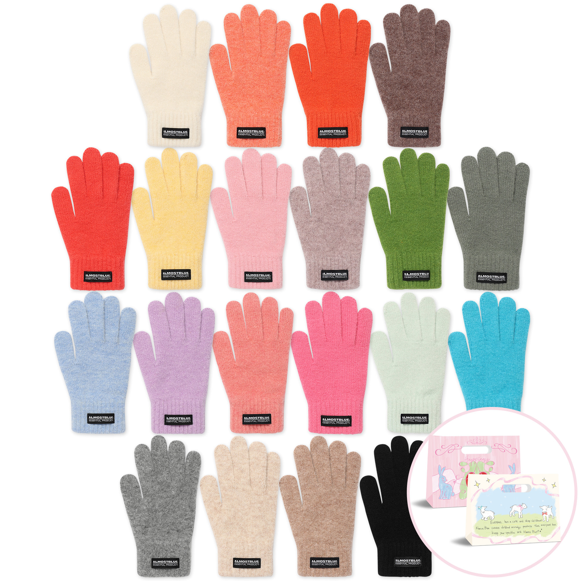 SOFT KNIT WOOL GLOVES (23color)