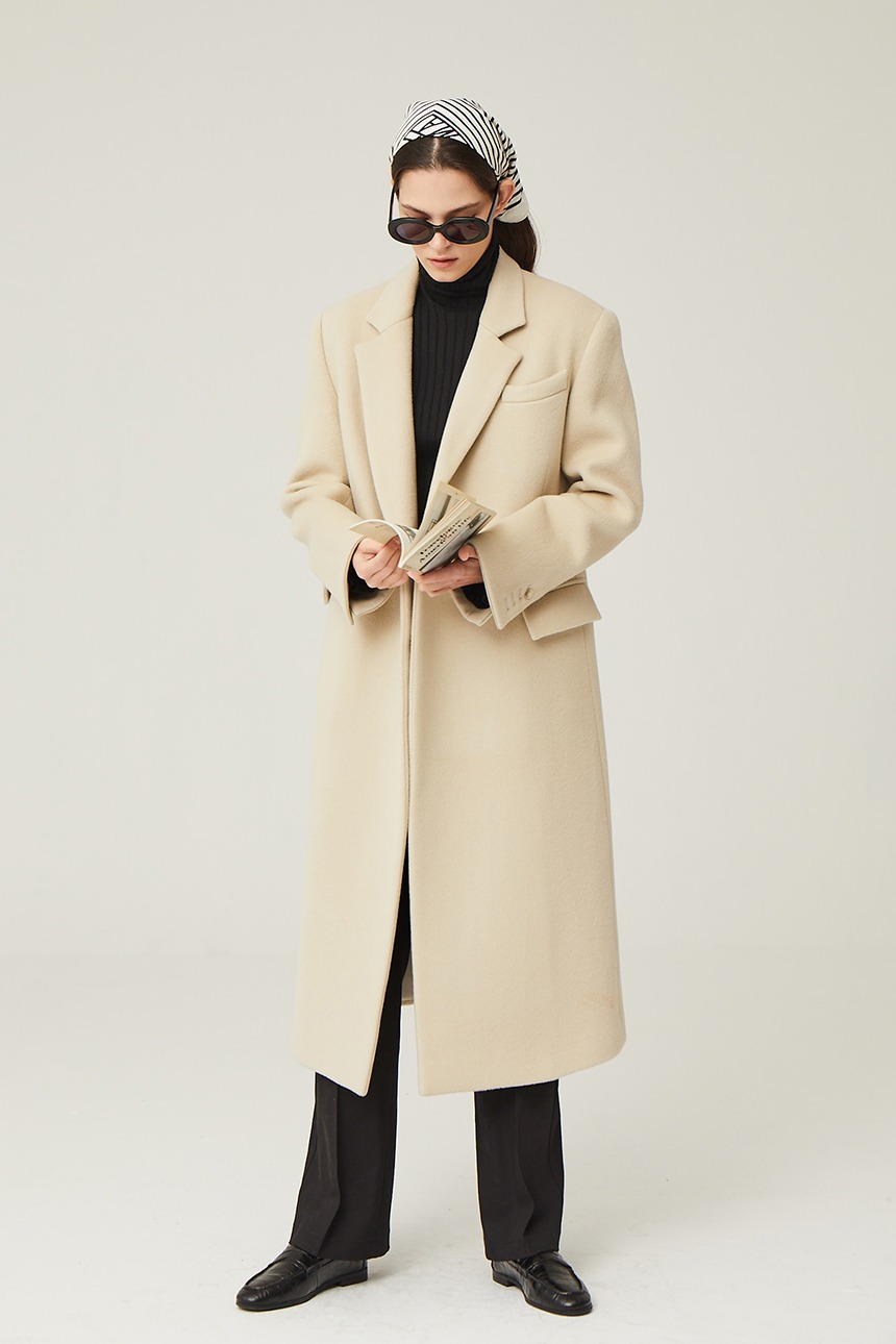 [김나영착용]COPENHAGEN Cashmere blended h-line maxi coat (Ash mint)