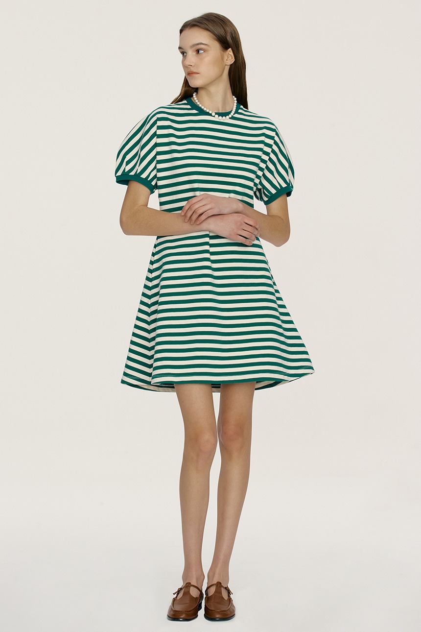 SEHWA Short dress (Green stripe)