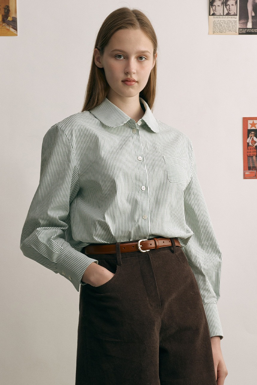 MOLESEY Round collar shirt (Mint)