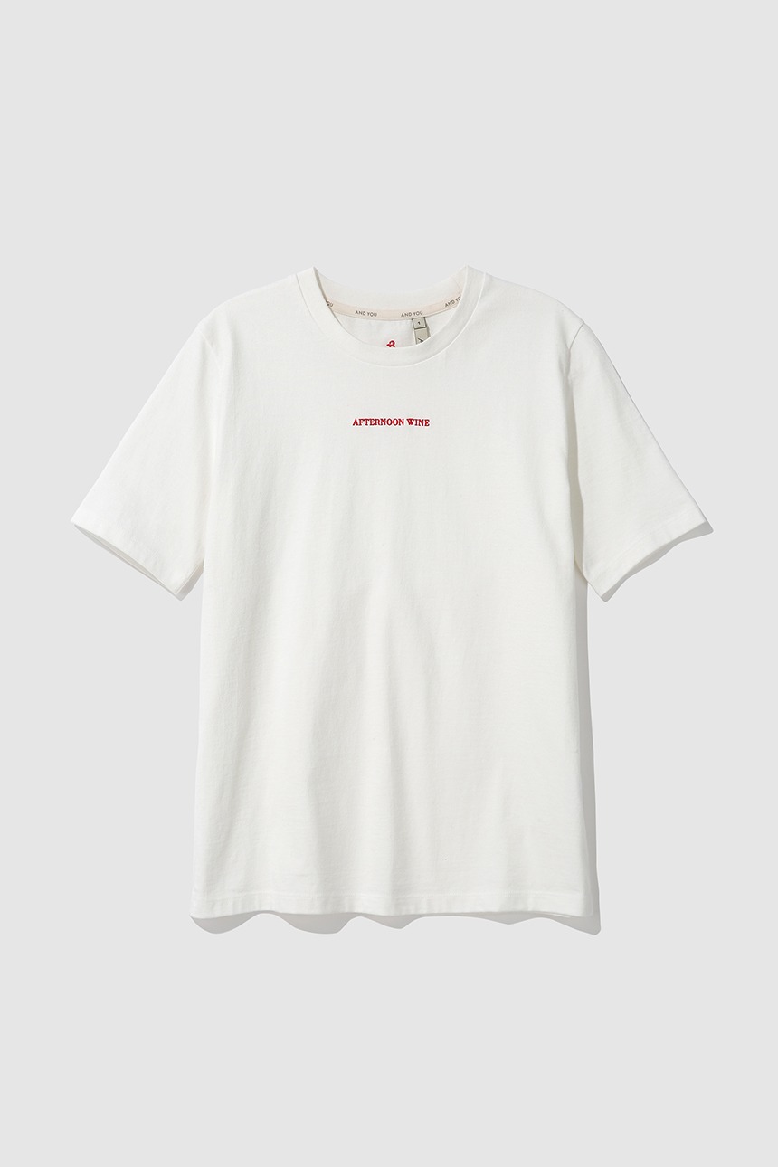 AFTERNOON WINE Embroidery T-shirt (Ivory)