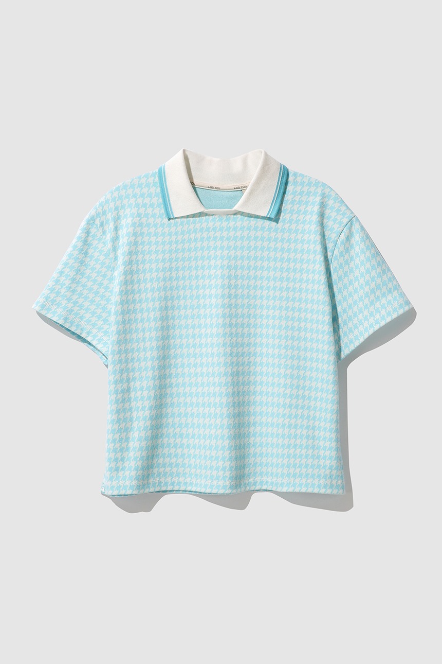 LASAGNE Collar jacquard t-shirt (Light blue)