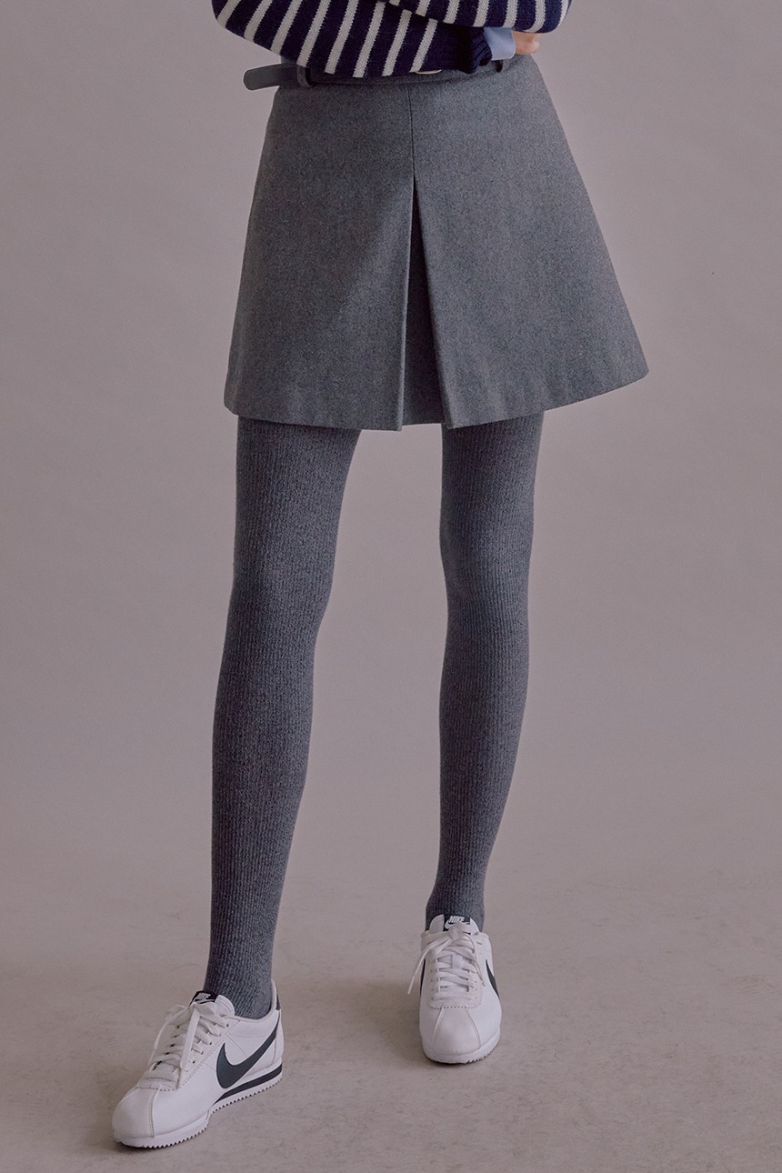 MAILI A-line wool skirt (Charcoal gray)