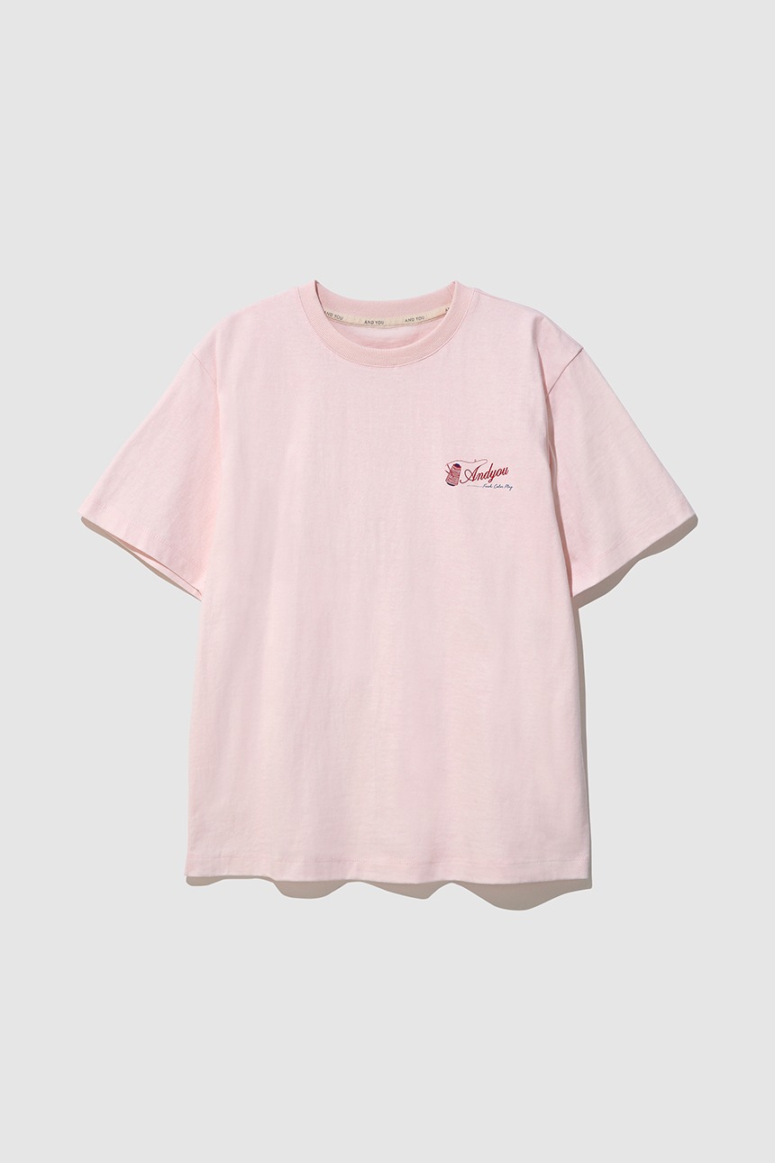 발윈 빈티지 라벨 그래픽 티셔츠 (Light pink)