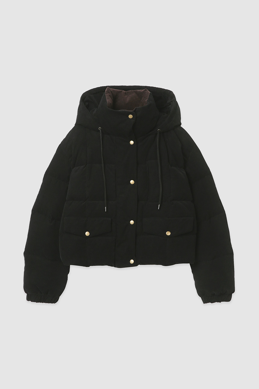 GODDAG Corduroy puffer down jacket (Black) - AND YOU