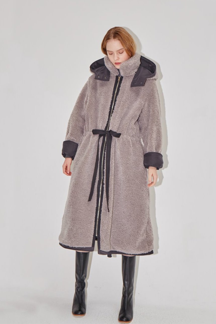 SAPPORO reversible hoodie coat (Deep gray &amp; Light gray)