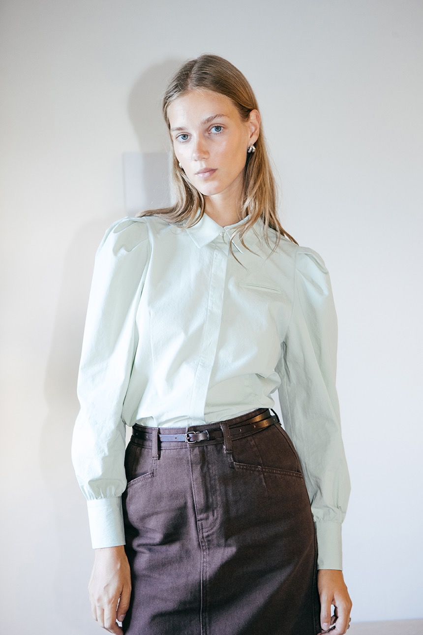 SARABONG Puffed long sleeve blouse (Light mint)