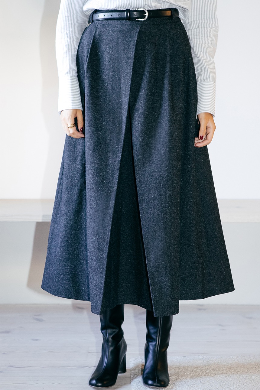MIKKEL A-line maxi skirt (Charcoal gray)
