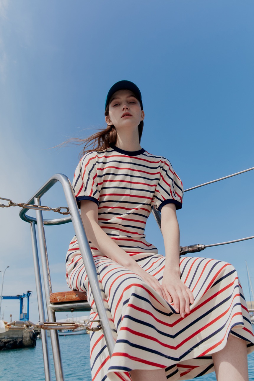 [정은채 착용]SEHWA Maxi dress (Blue&amp;Red stripe)