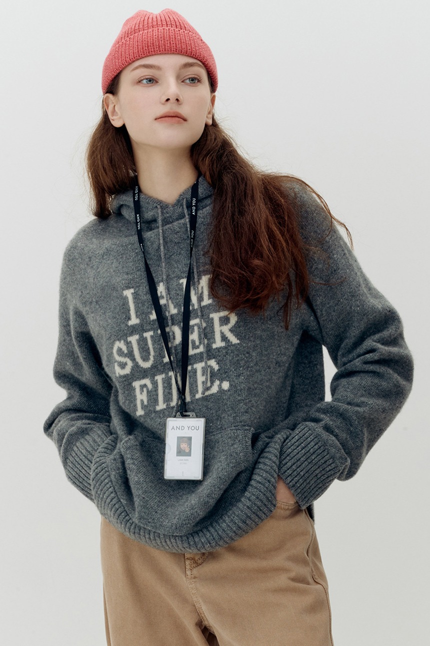[김고은 착용]HUG Super fine hoodie sweater (Gray)