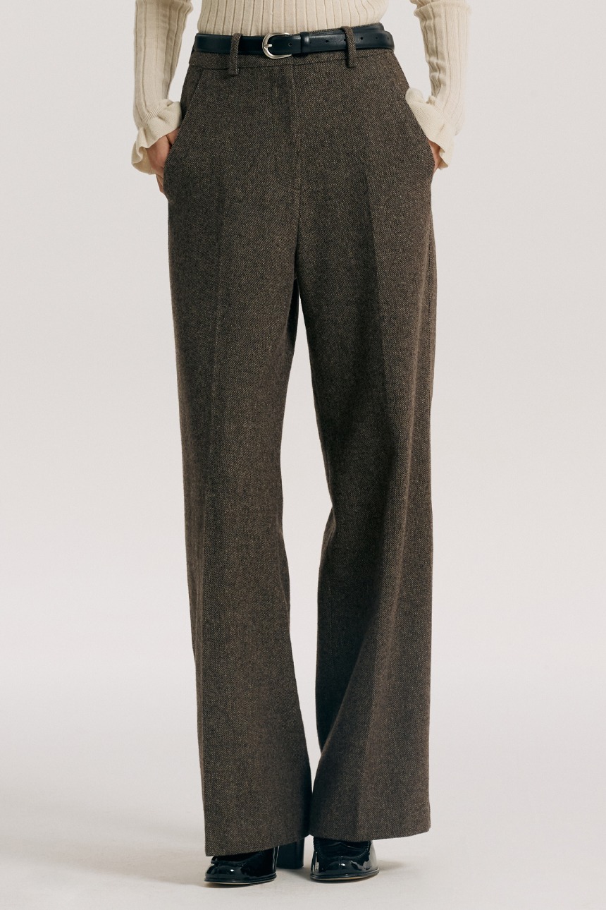 MORDEN Wool wide pants (Brown)