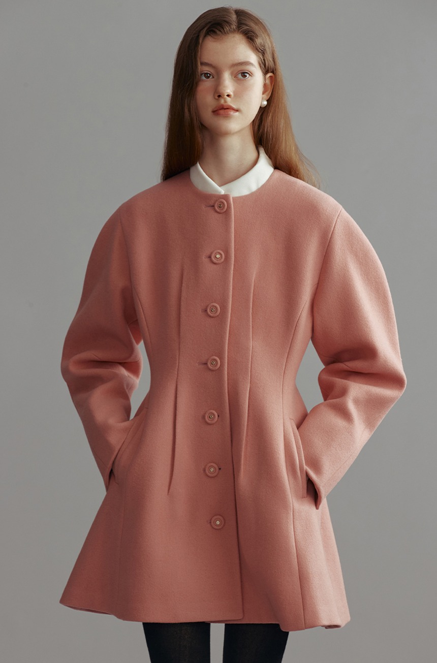 [보라끌레르 착용]TRAFALGAR Volume sleeve wool coat (Pink)