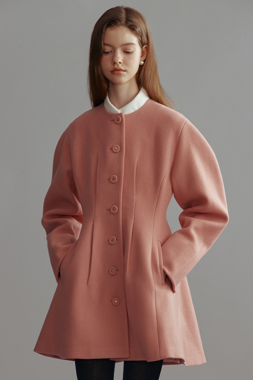 [박나언, 아이브 레이, 보라끌레르 착용]TRAFALGAR Volume sleeve wool coat (Pink)