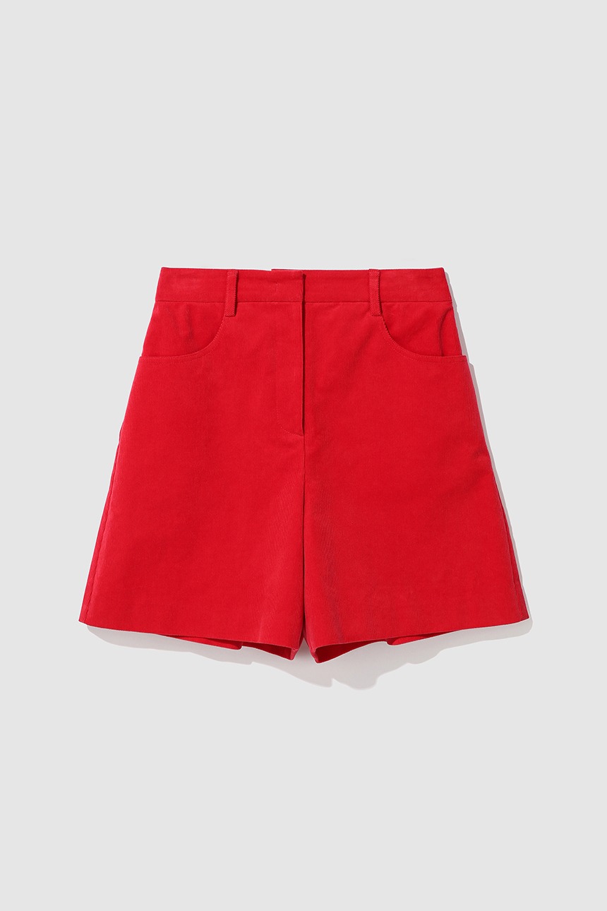 PUTNEY High-rise corduroy shorts (Red)
