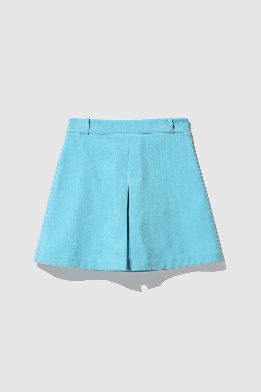 MAILI A-line corduroy skirt (Cyan blue)