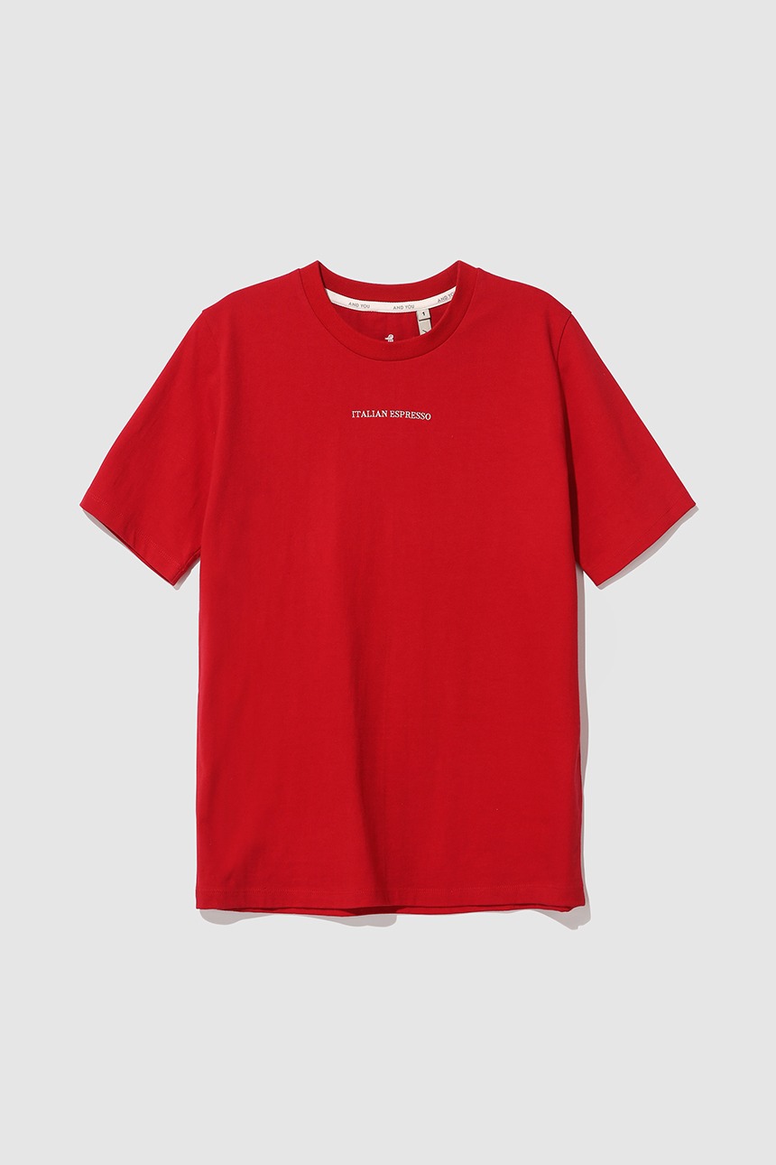 ITALIAN ESPRESSO Embroidery T-shirt (Red)