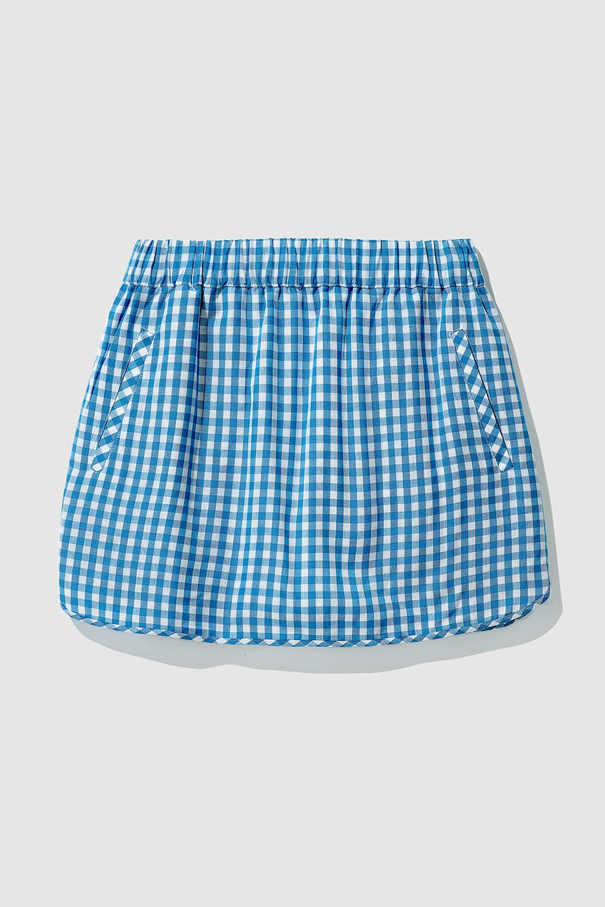 DAISY Banding mini skirt (Blue gingham check)
