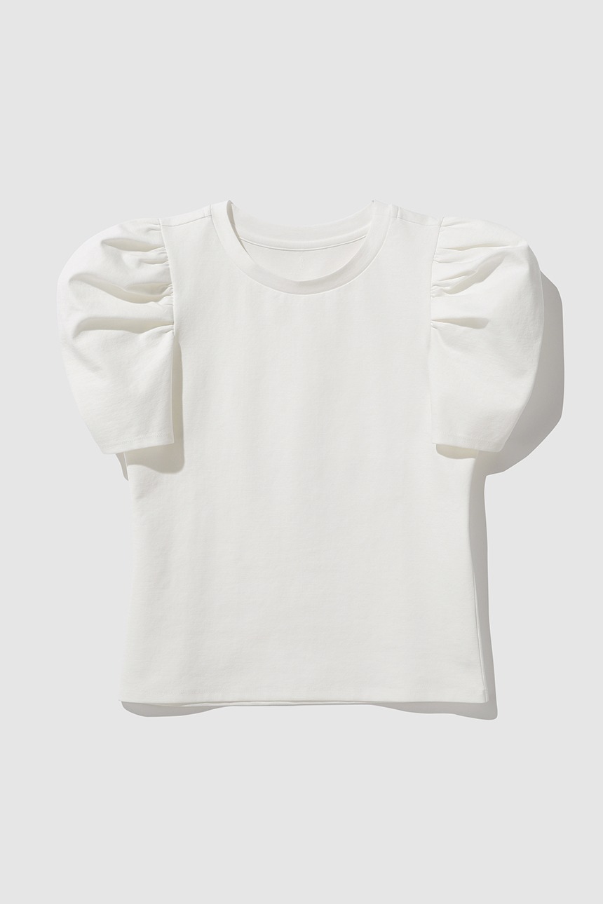 ANAHEIM Puffed detail shoulder T-shirt (Ivory)