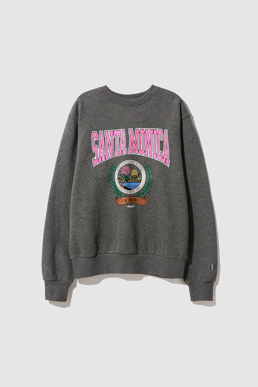 [FW 기모버전 추가][한지민, 한효주, 윤아 착용]SANTA MONICA City artwork sweatshirt (Charcoal gray)