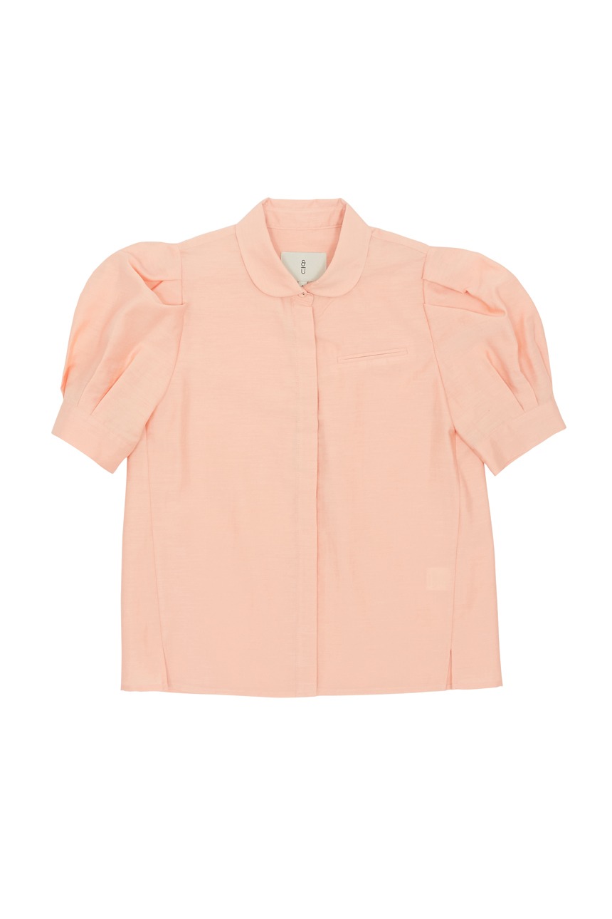 SAMYANG Puffed short sleeve blouse (Peach)
