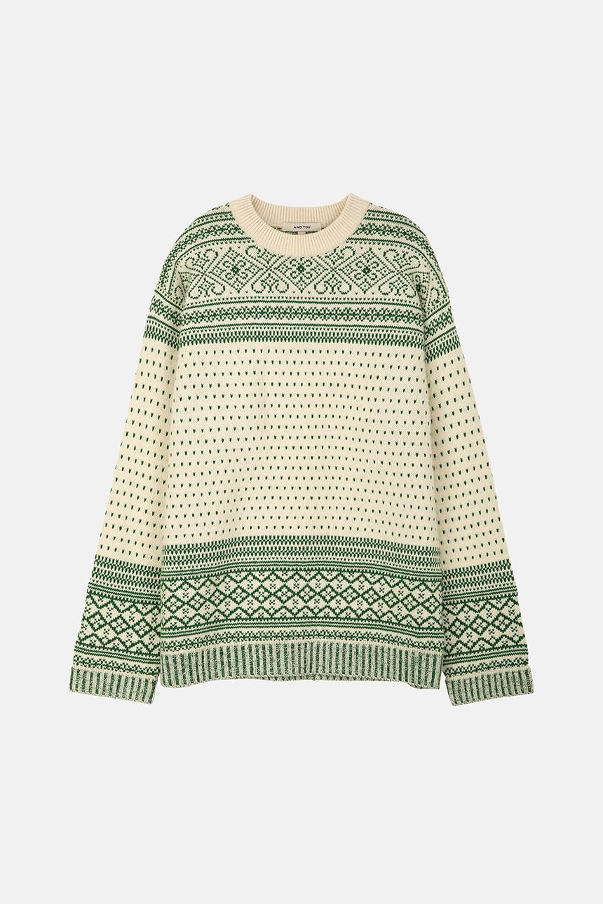 [김나영착용]JULEHYGGE Crew neck nordic sweater (Ivory)