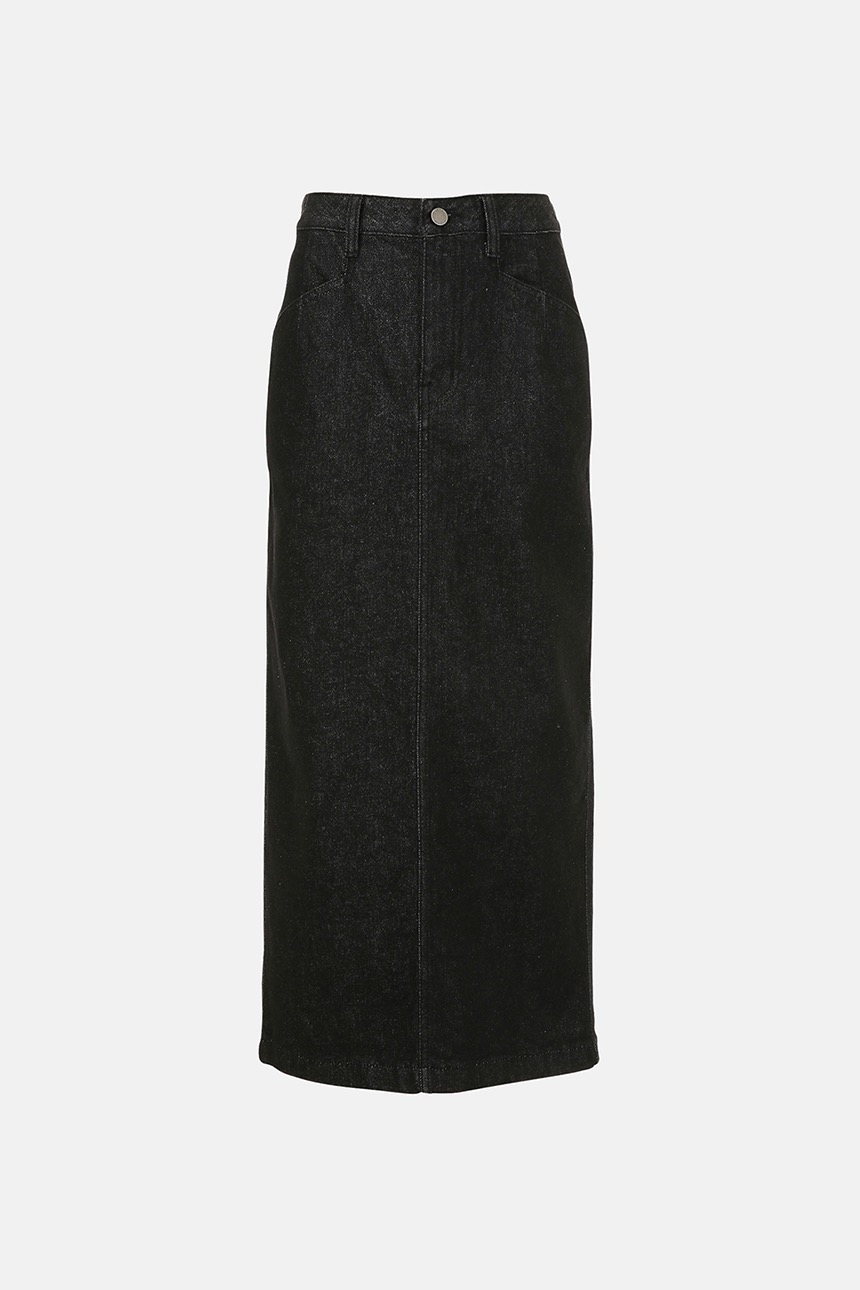 [이주빈착용]MATTERHORN H-line denim skirt (Black)