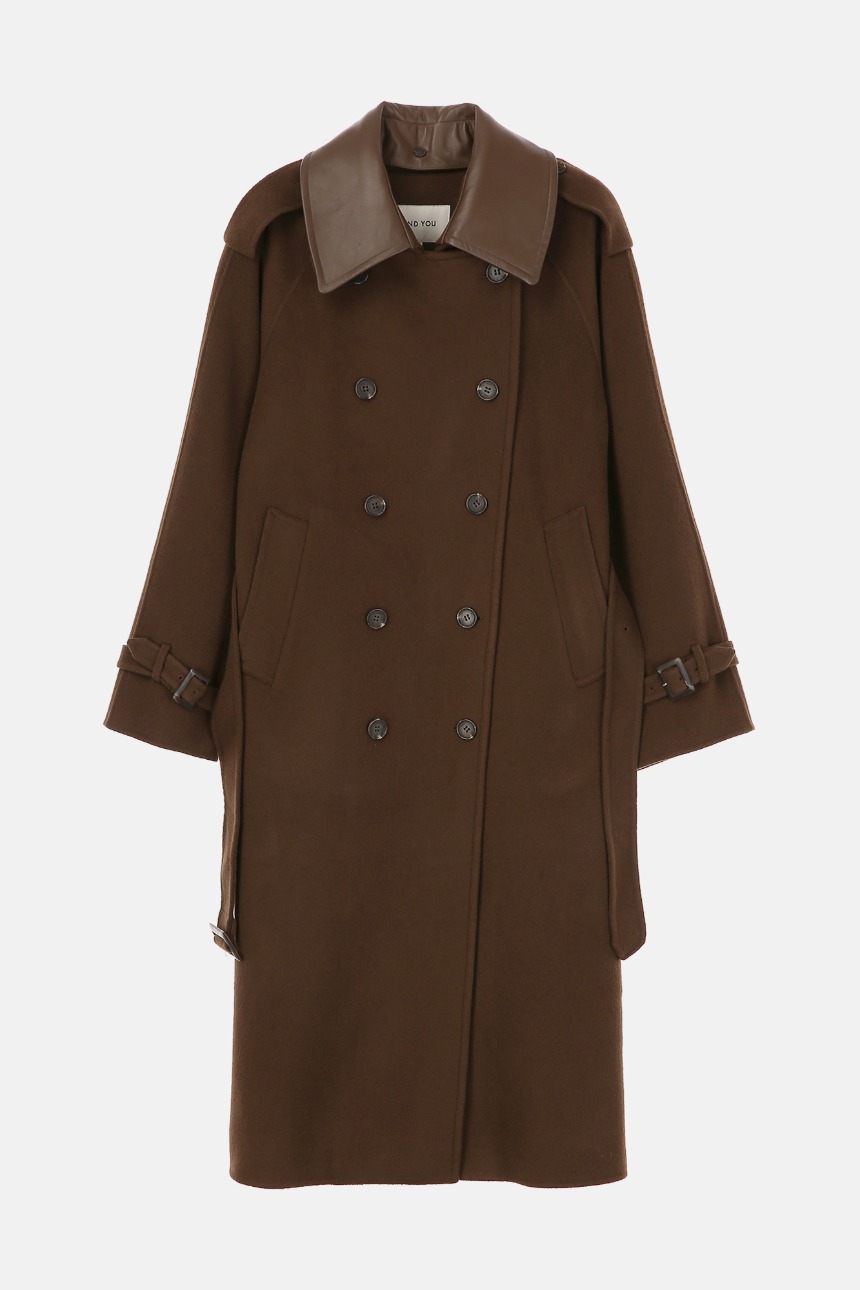 [김나영착용]HELSINGOR Cashmere blended double breasted trench coat (Choco brown)