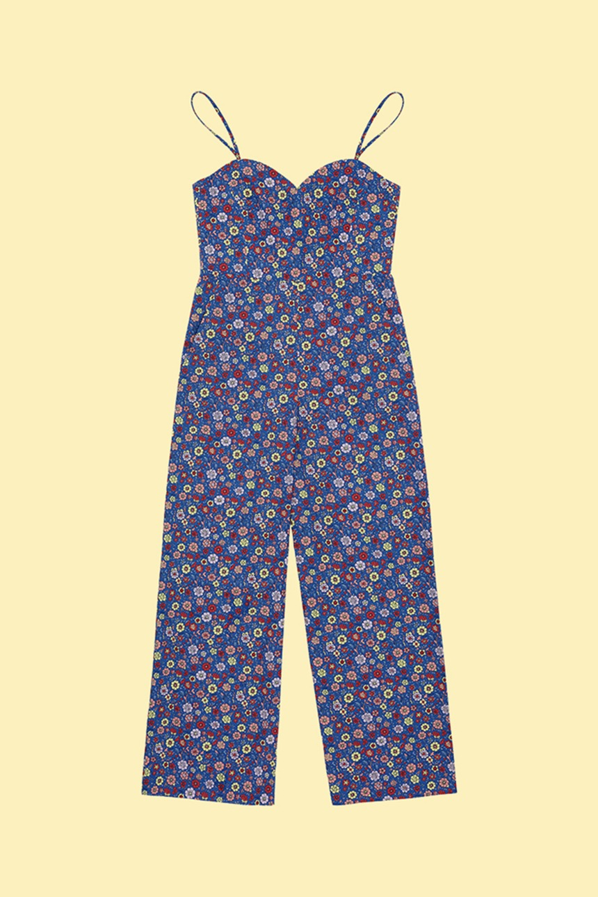 SANHO Camisole jumpsuit (Blue flower)