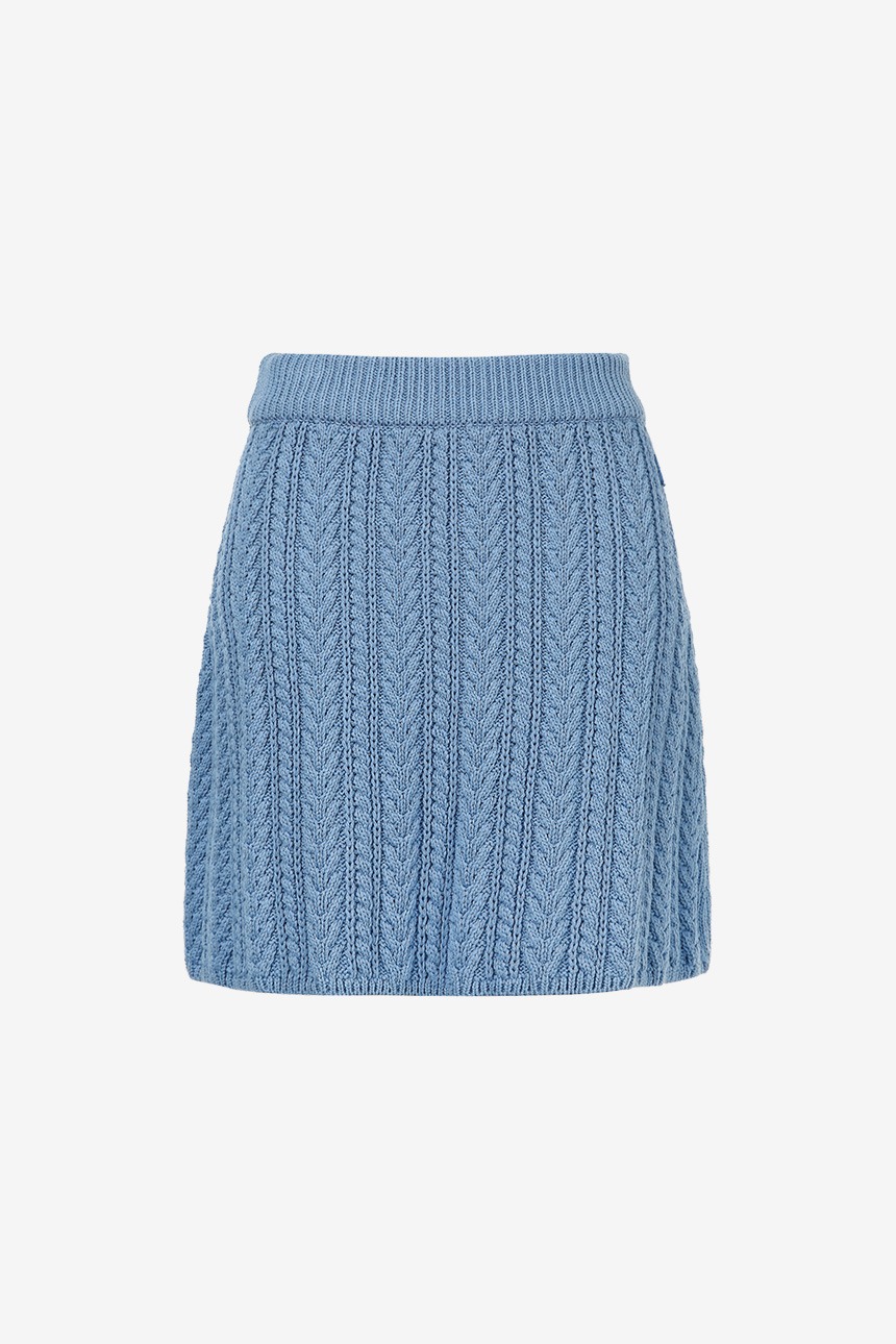 NIIHAU Cable knit skirt (Lightsky blue)
