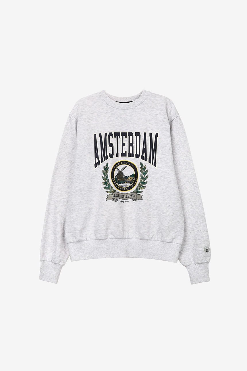 [윤아, 인피니트 성규 착용]AMSTERDAM City artwork sweatshirt (Melange gray)