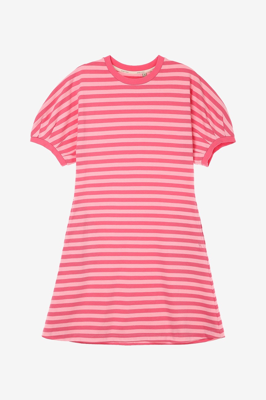 SEHWA Short dress (Two tone pink stripe)