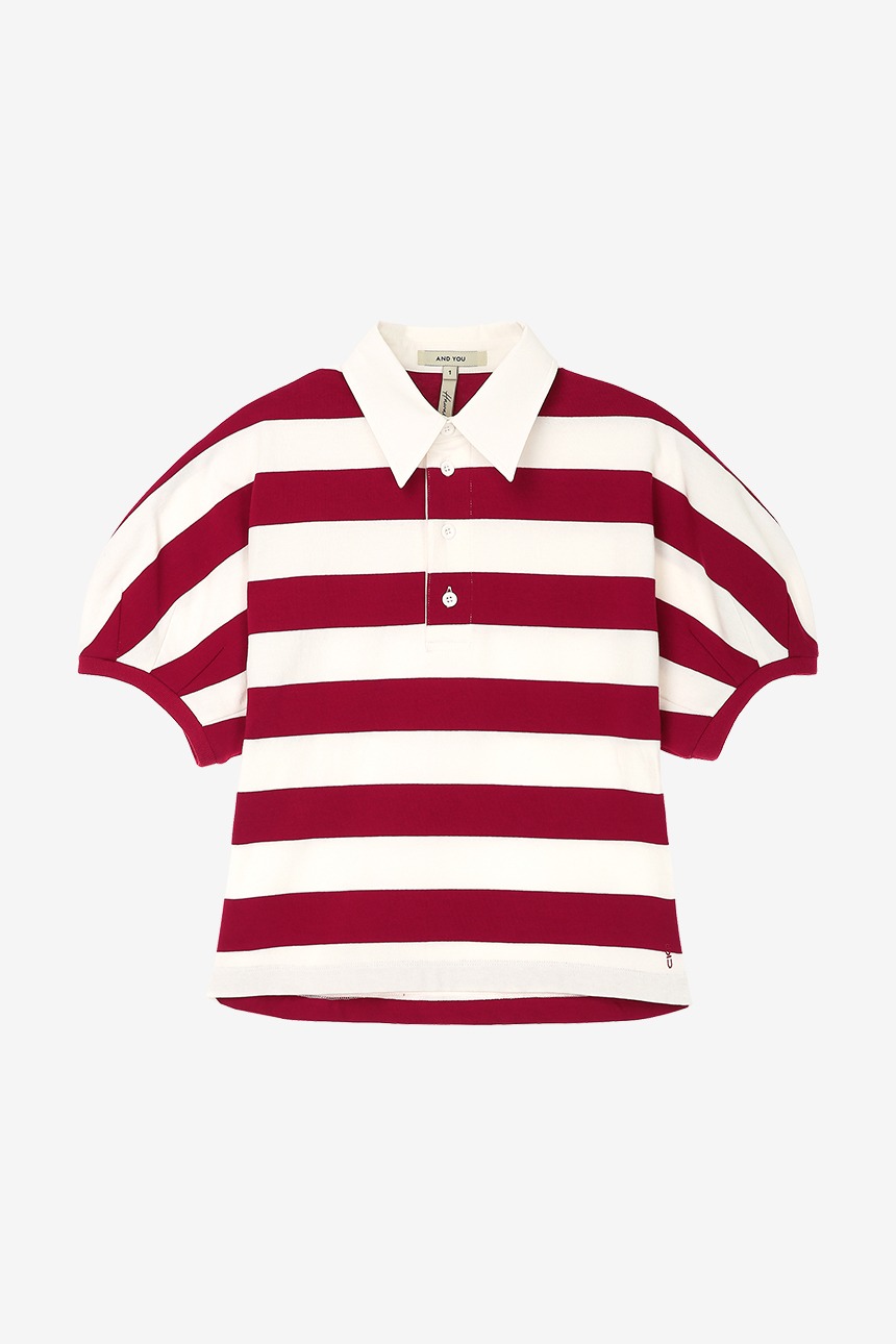 GIMNYEONG Collar T-shirt (Red big stripe)
